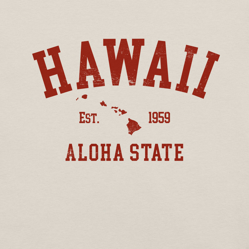 Aloha State of Hawaii vintage graphic, printed on a SodaPop Cool t-shirt.