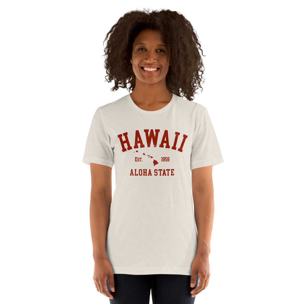 Aloha State of Hawaii vintage graphic, printed on a SodaPop Cool t-shirt.