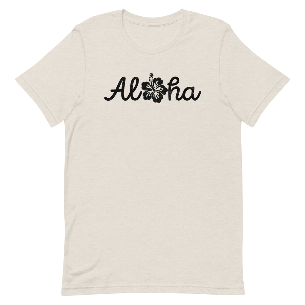 Aloha Hawaii Hibiscus Flower vintage graphic, printed on a SodaPop Cool t-shirt.