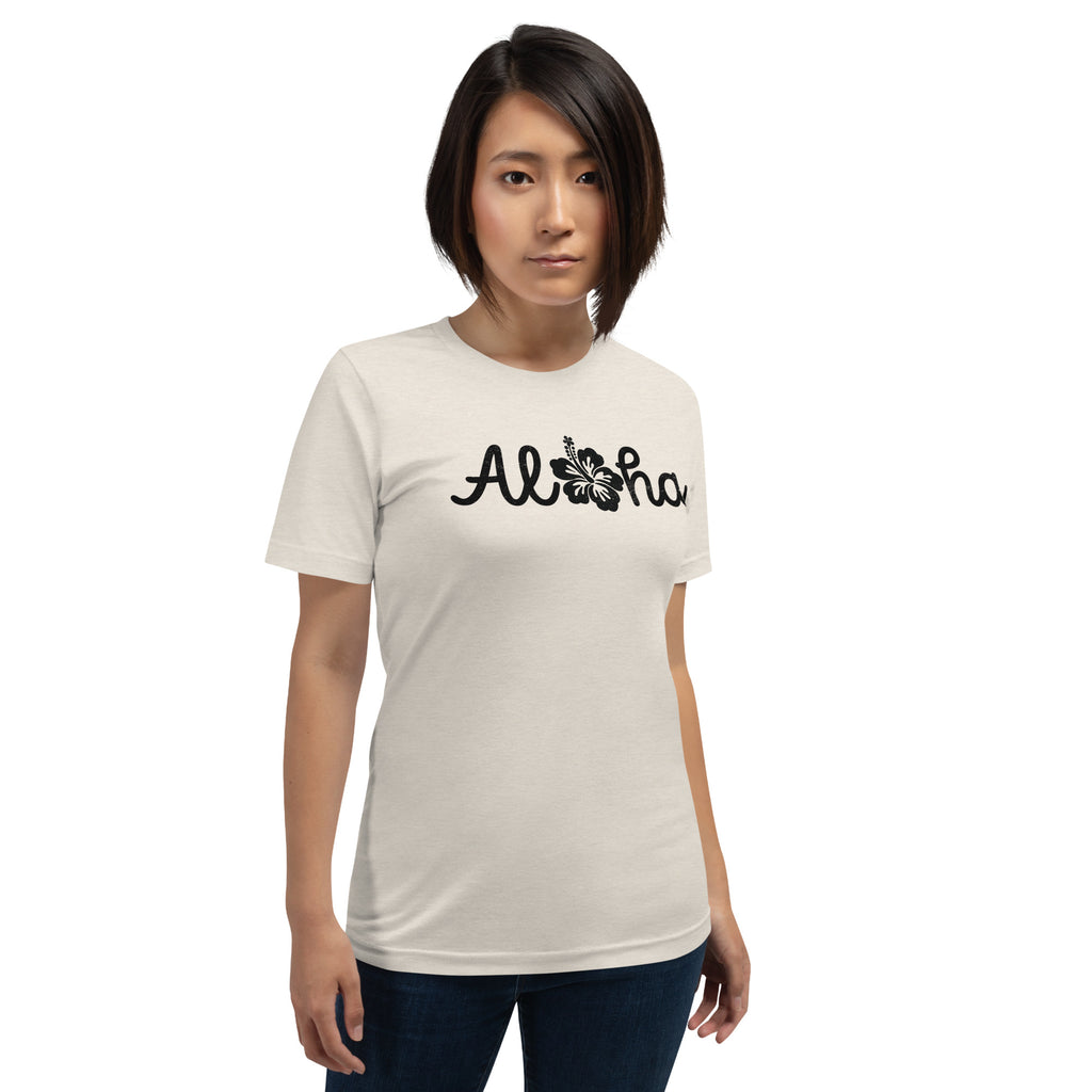 Aloha Hawaii Hibiscus Flower vintage graphic, printed on a SodaPop Cool t-shirt.