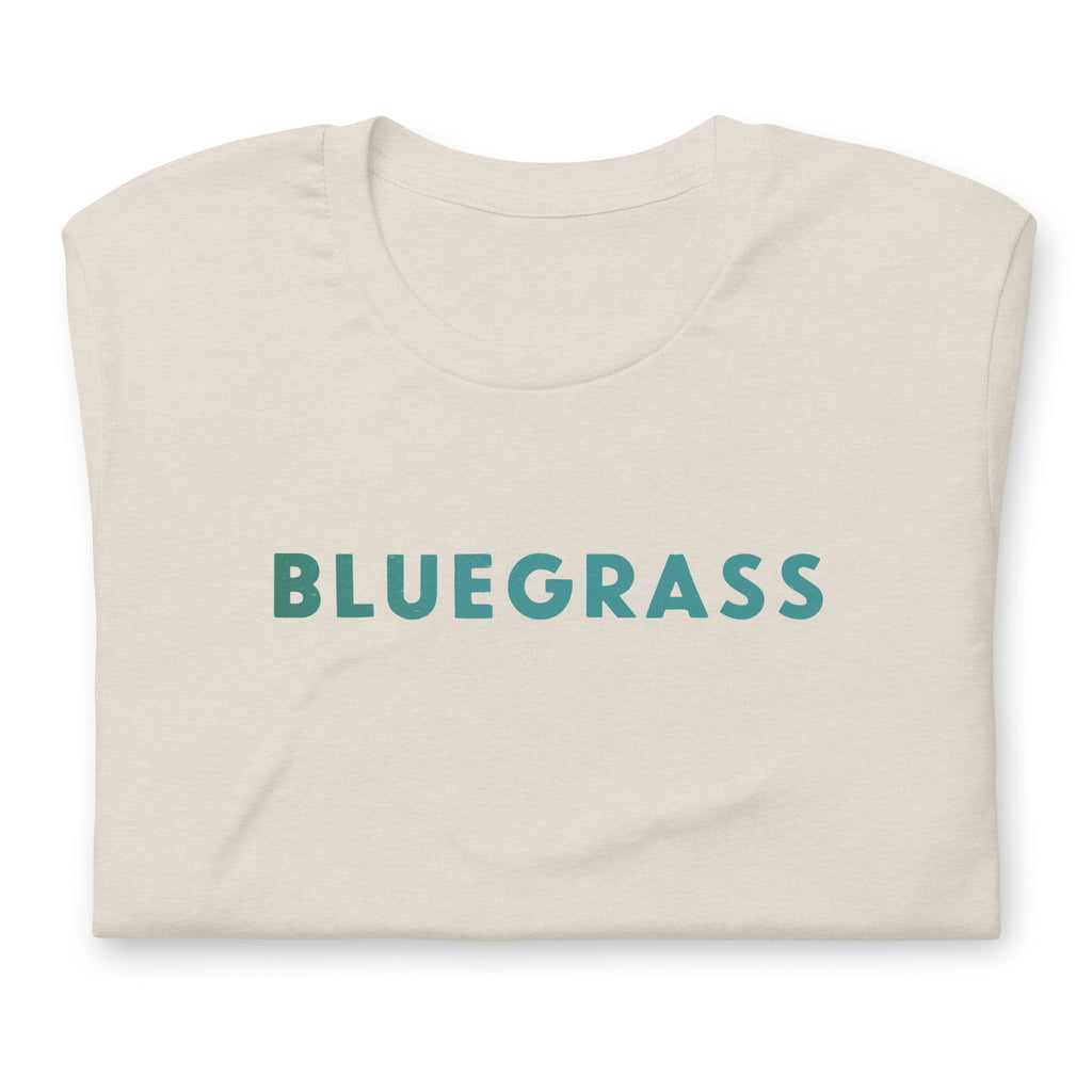 Bluegrass vintage graphic, printed on a SodaPop Cool t-shirt.