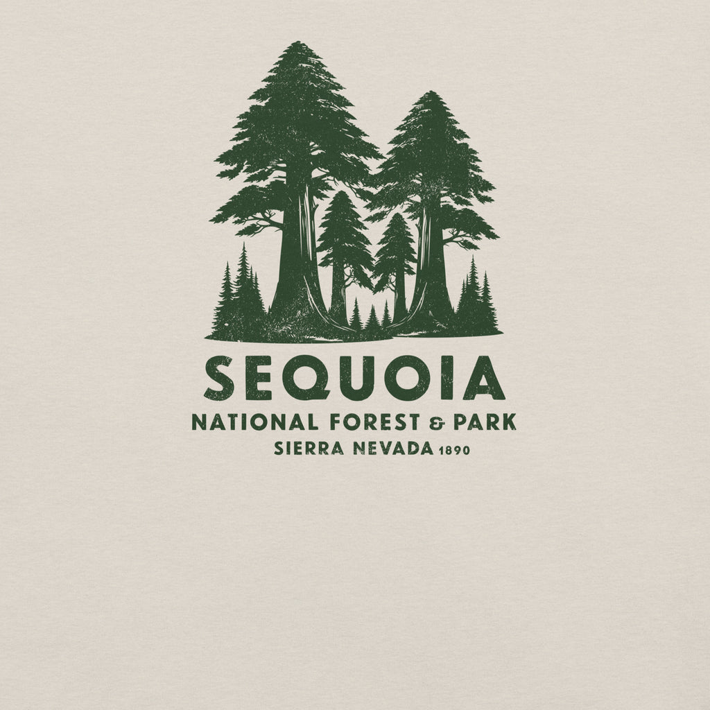 Sequoia Forest & Park California vintage graphic, printed on a SodaPop Cool t-shirt.