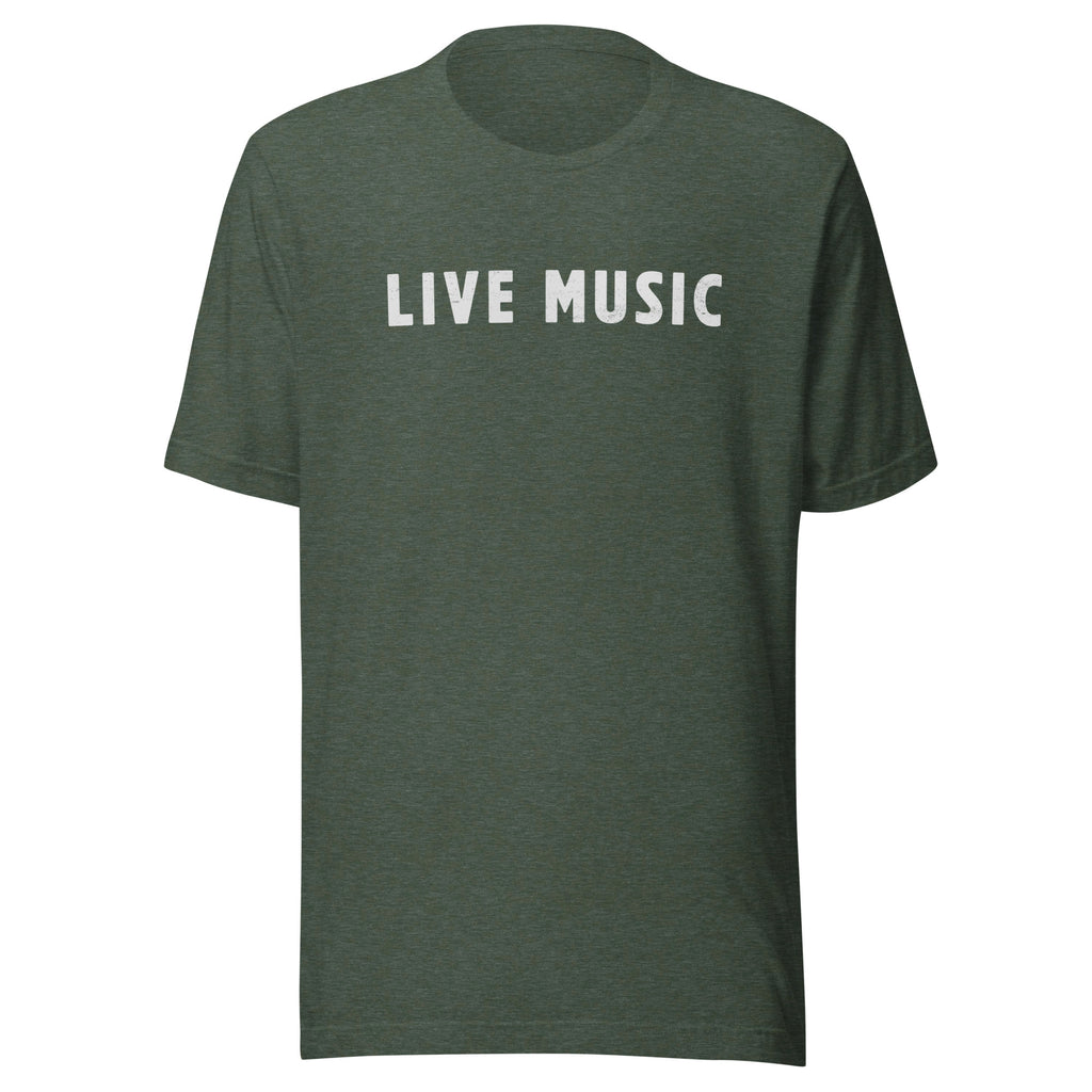 Live Music vintage graphic, printed on a SodaPop Cool t-shirt.