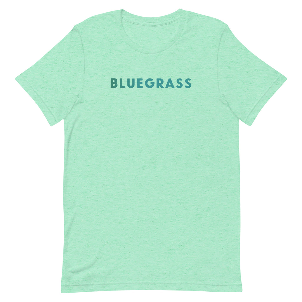 Bluegrass vintage graphic, printed on a SodaPop Cool t-shirt.