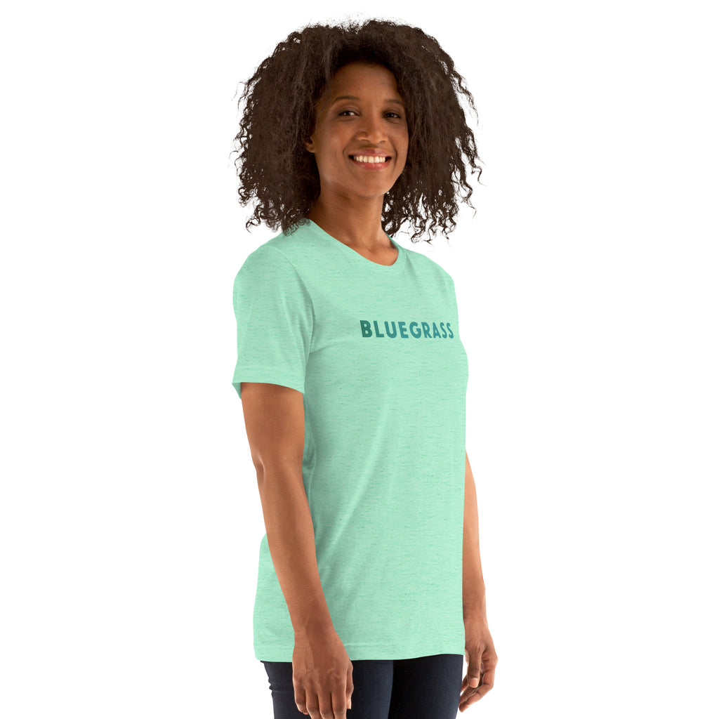 Bluegrass vintage graphic, printed on a SodaPop Cool t-shirt.