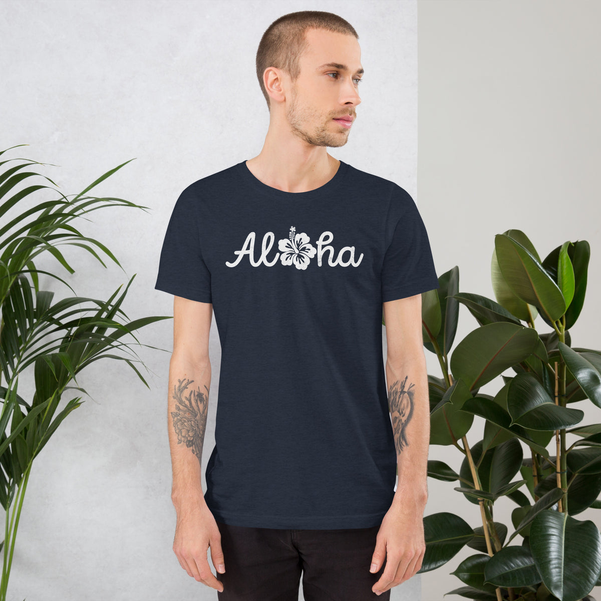 Aloha Hawaii Hibiscus Flower vintage graphic, printed on a SodaPop Cool t-shirt.