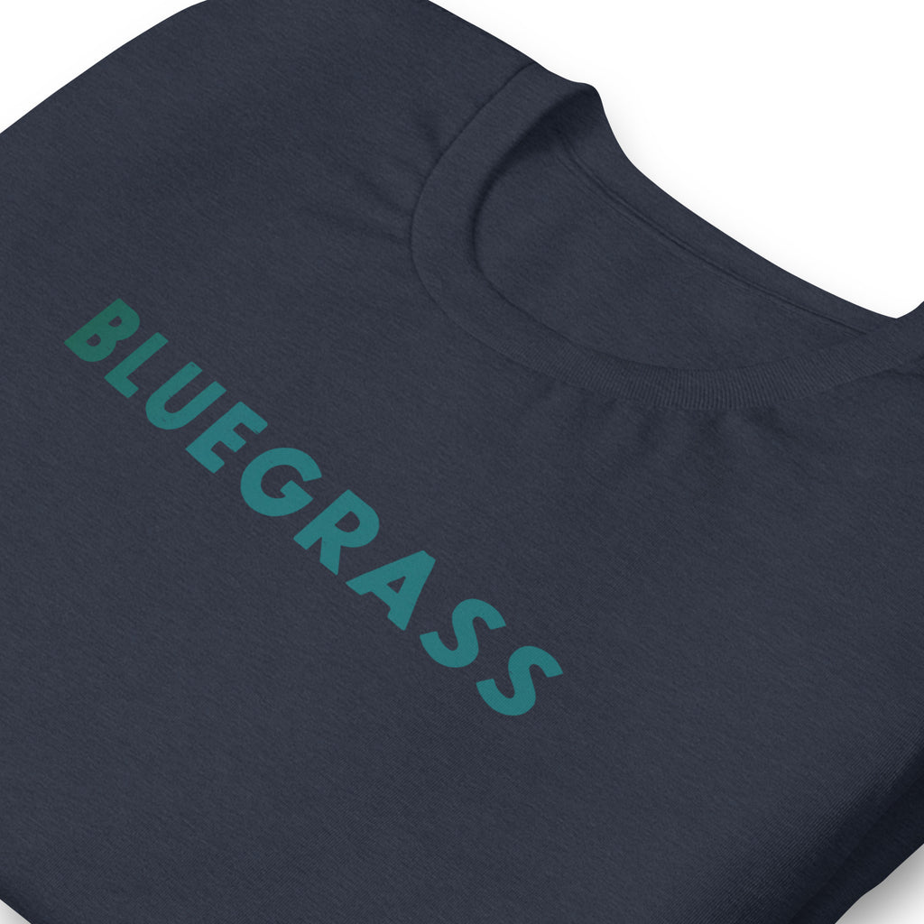 Bluegrass vintage graphic, printed on a SodaPop Cool t-shirt.
