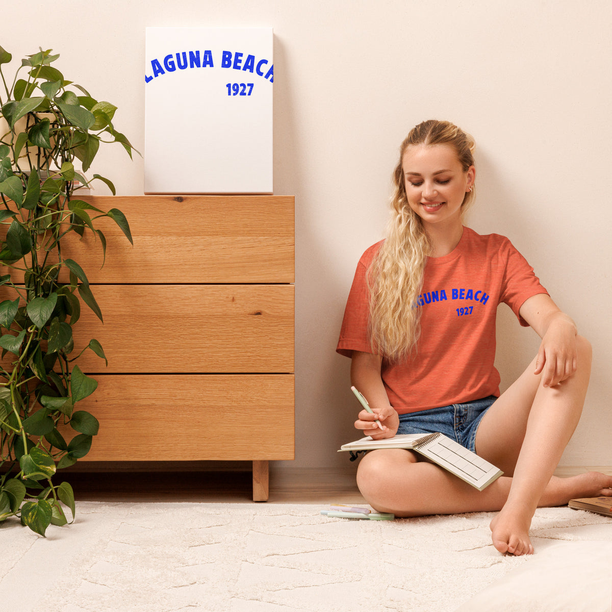 Laguna Beach 1927 California vintage graphic, printed on a SodaPop Cool t-shirt.