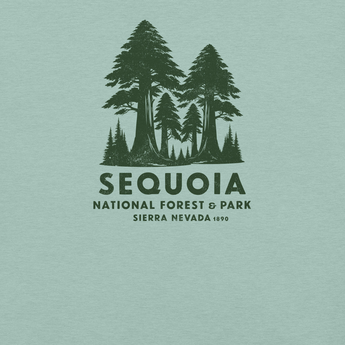 Sequoia Forest & Park California vintage graphic, printed on a SodaPop Cool t-shirt.