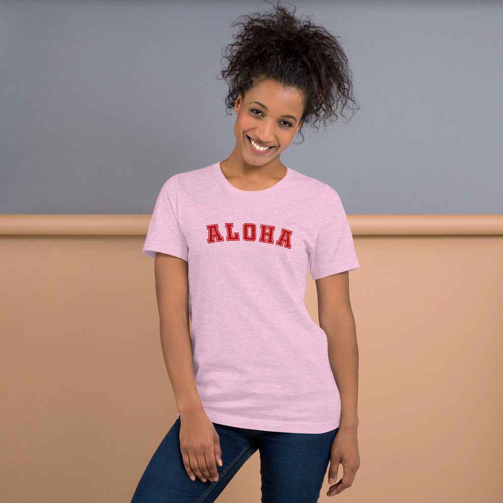 Aloha Hawaii Block vintage graphic, printed on a SodaPop Cool t-shirt.