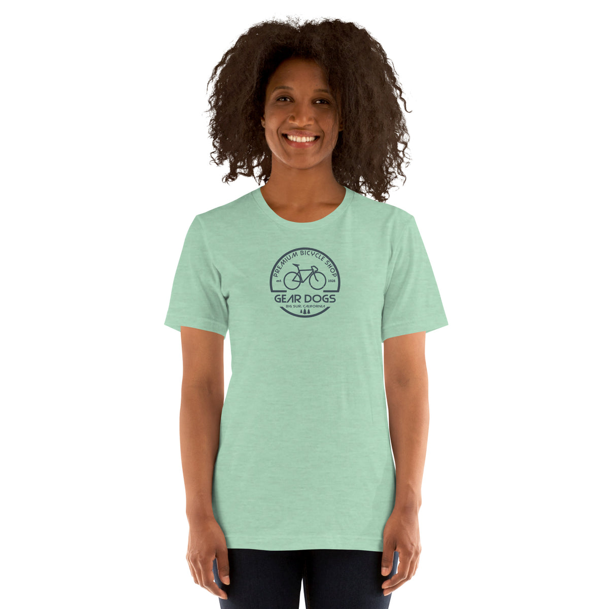 Gear Dogs Bike Shop Big Sur vintage graphic, printed on a SodaPop Cool t-shirt.