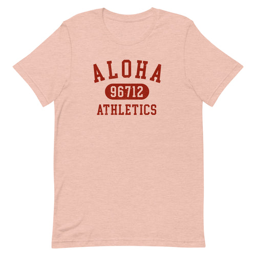 Aloha Hawaii Athletics 96712 vintage graphic, printed on a SodaPop Cool t-shirt.