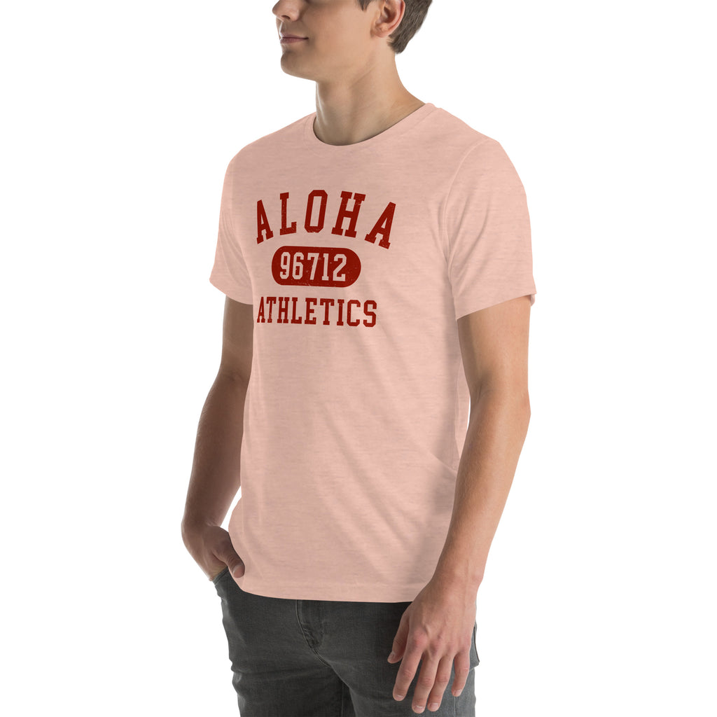 Aloha Hawaii Athletics 96712 vintage graphic, printed on a SodaPop Cool t-shirt.