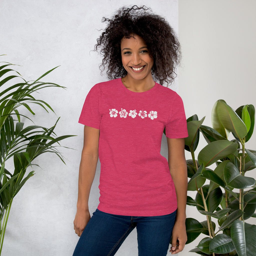 Aloha Hawaii Flowers vintage graphic, printed on a SodaPop Cool t-shirt.
