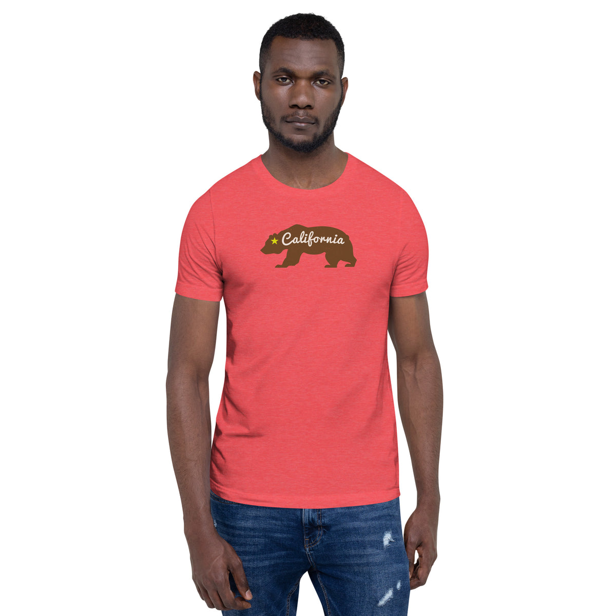 California state bear with a single star, classic vintage styling, printed on a SodaPop Cool t-shirt.