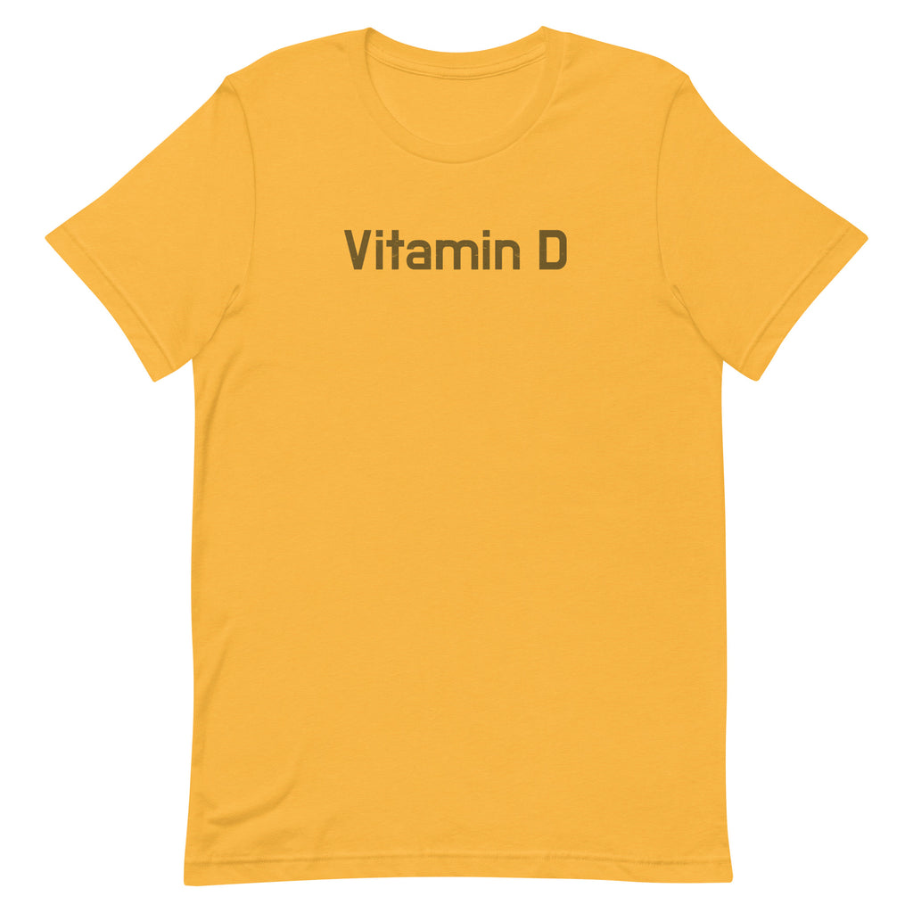 Vitamin D vintage graphic, printed on a SodaPop Cool t-shirt.