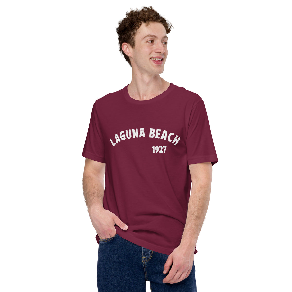 Laguna Beach 1927 California vintage graphic, printed on a SodaPop Cool t-shirt.