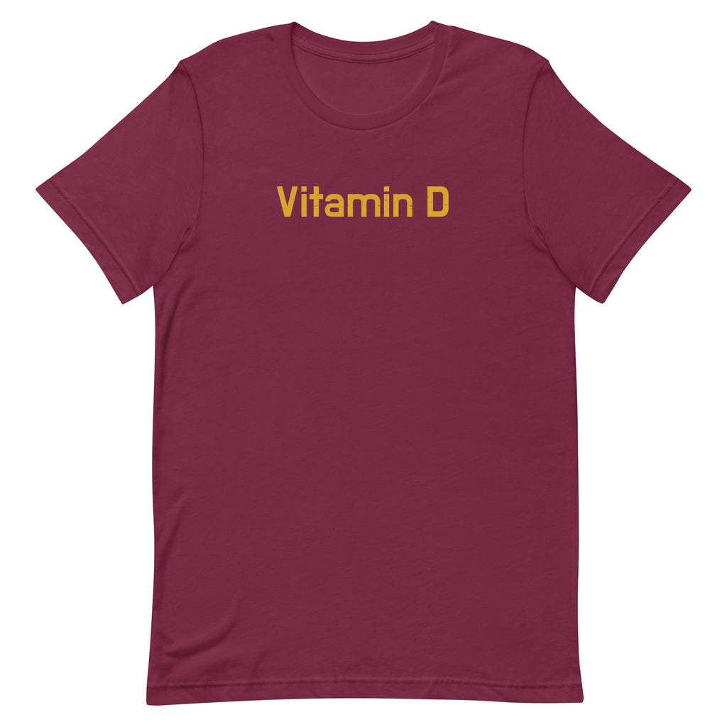 Vitamin D vintage graphic, printed on a SodaPop Cool t-shirt.