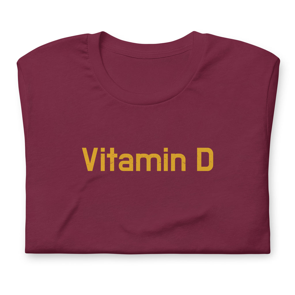 Vitamin D vintage graphic, printed on a SodaPop Cool t-shirt.