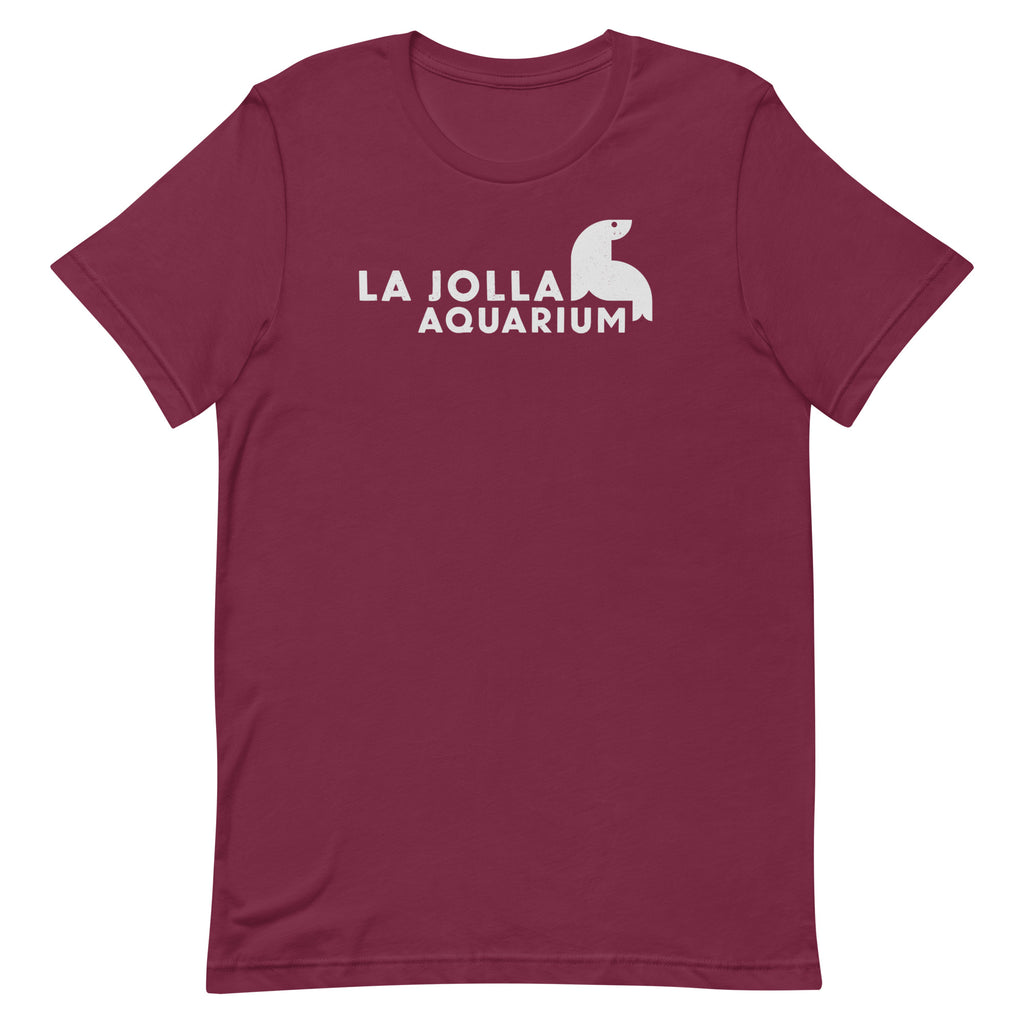 La Jolla Aquarium vintage graphic, printed on a SodaPop Cool t-shirt.