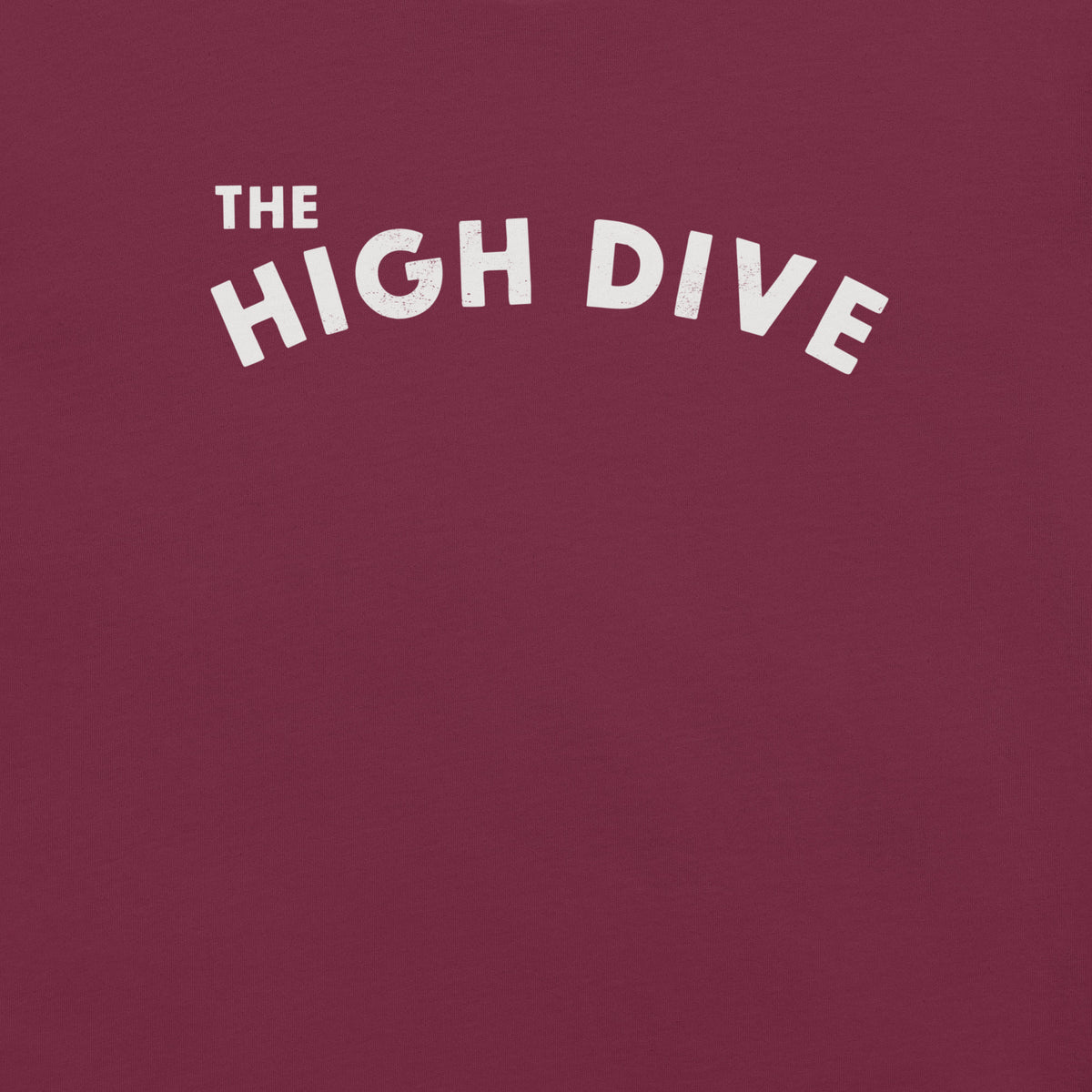The High Dive vintage graphic, printed on a SodaPop Cool t-shirt.