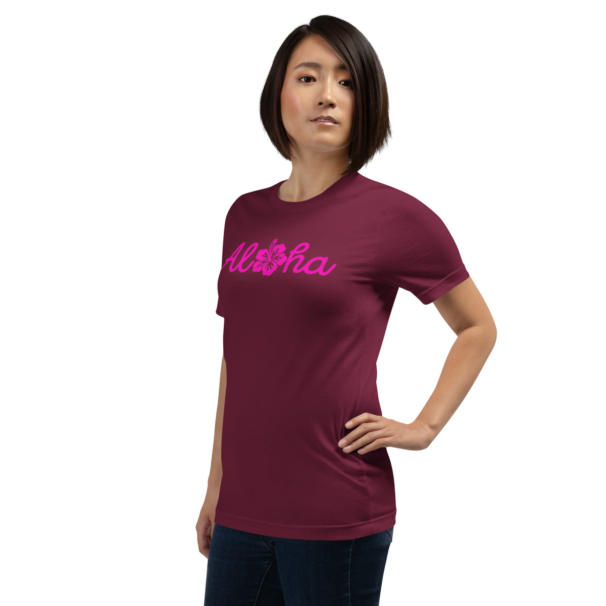 Aloha Hawaii Hibiscus Flower vintage graphic, printed on a SodaPop Cool t-shirt.