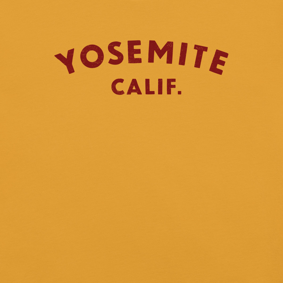 "Yosemite National Park" in vintage park-service lettering, printed on a SodaPop Cool t-shirt.