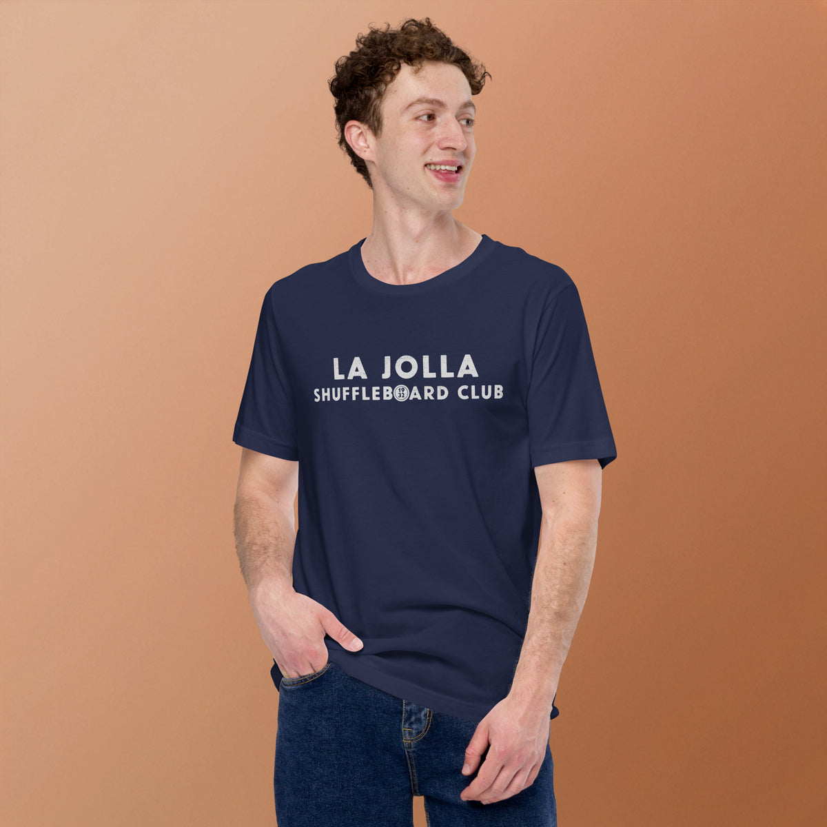 La Jolla Shuffleboard Club 1932 California vintage graphic, printed on a SodaPop Cool t-shirt.