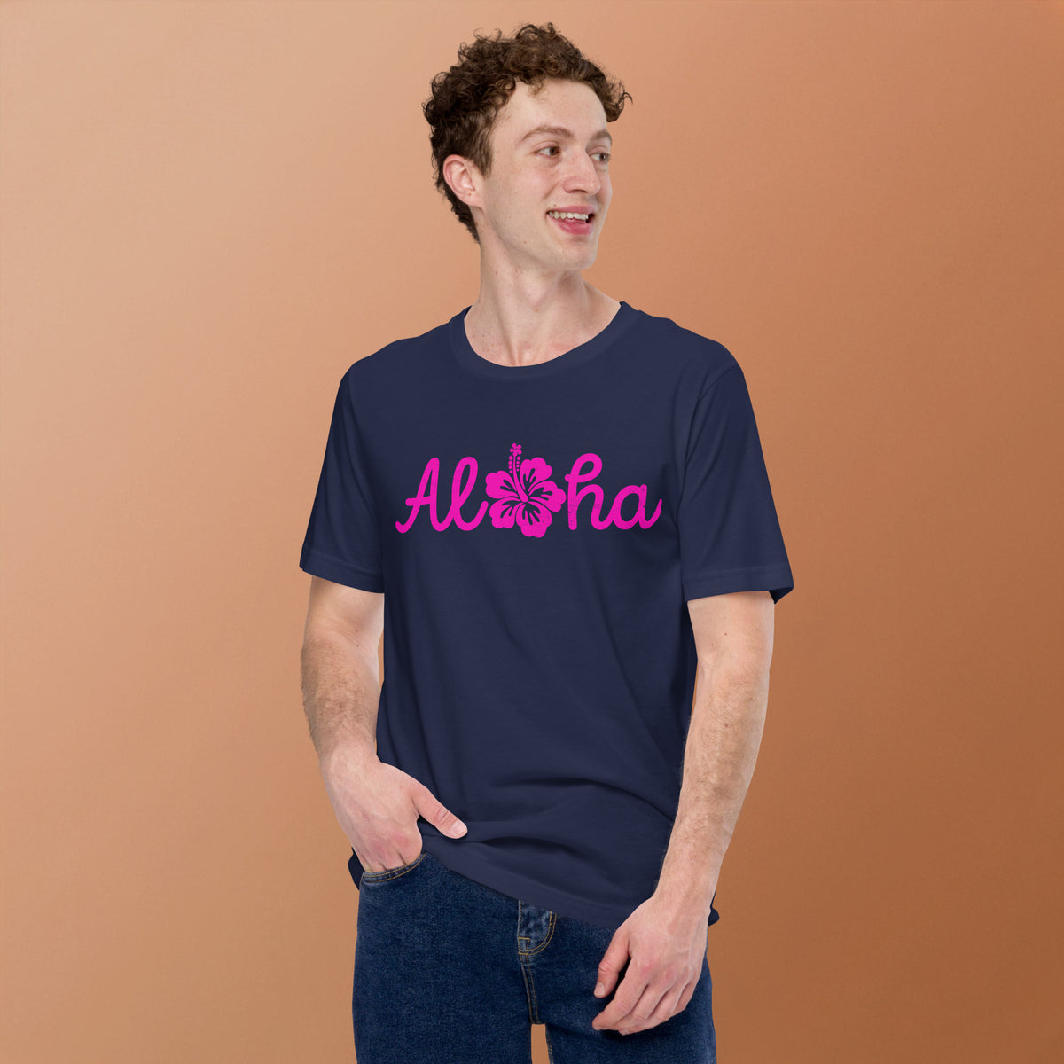 Aloha Hawaii Hibiscus Flower vintage graphic, printed on a SodaPop Cool t-shirt.