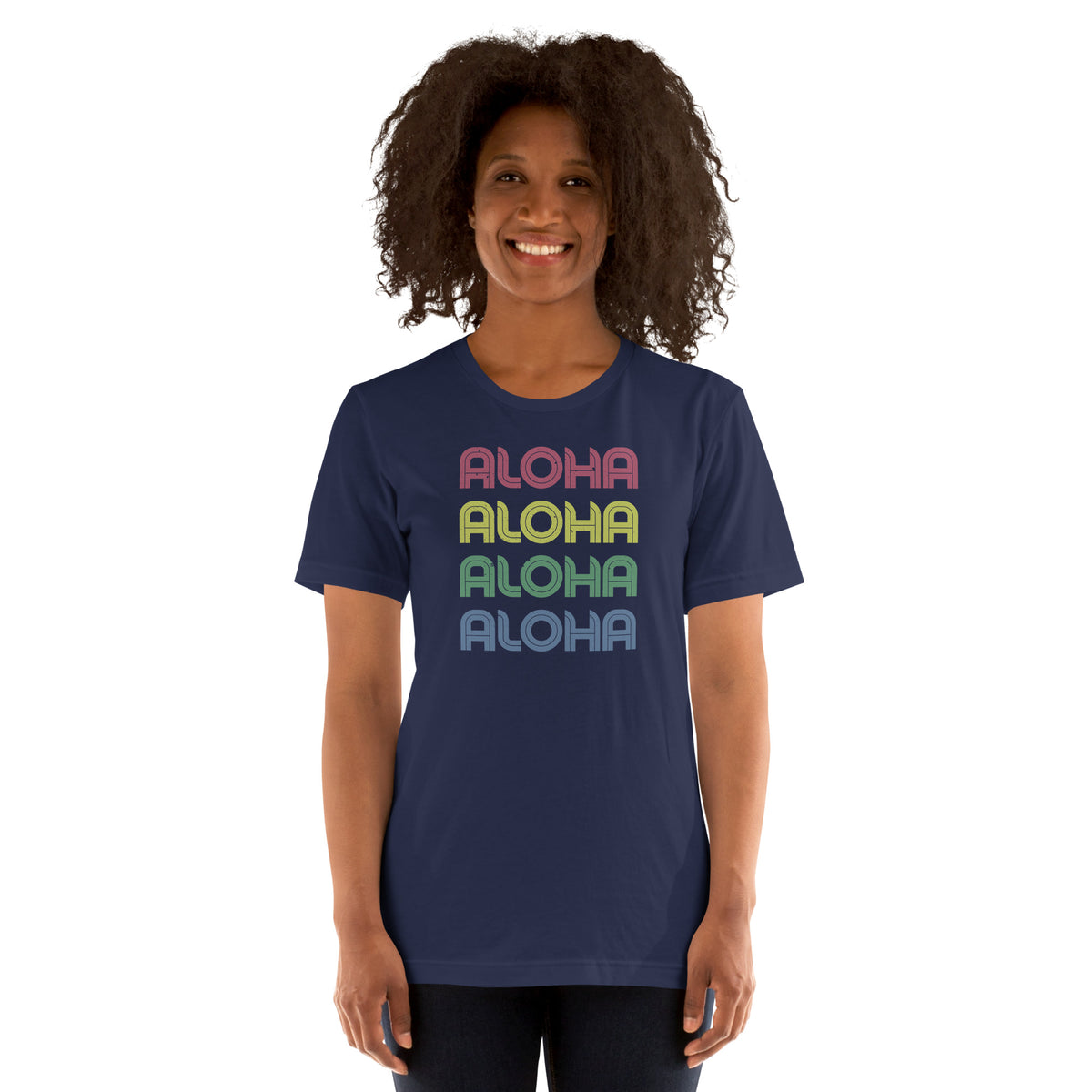 Aloha Hawaii Colors x 4 vintage graphic, printed on a SodaPop Cool t-shirt.