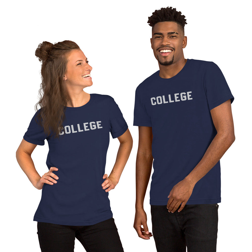 College vintage graphic, printed on a SodaPop Cool t-shirt.
