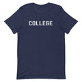 College vintage graphic, printed on a SodaPop Cool t-shirt.