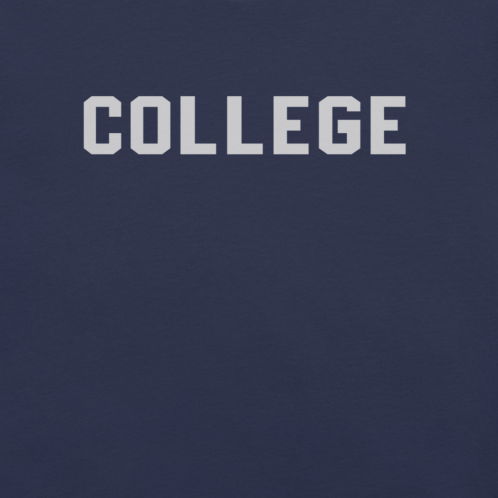 College vintage graphic, printed on a SodaPop Cool t-shirt.