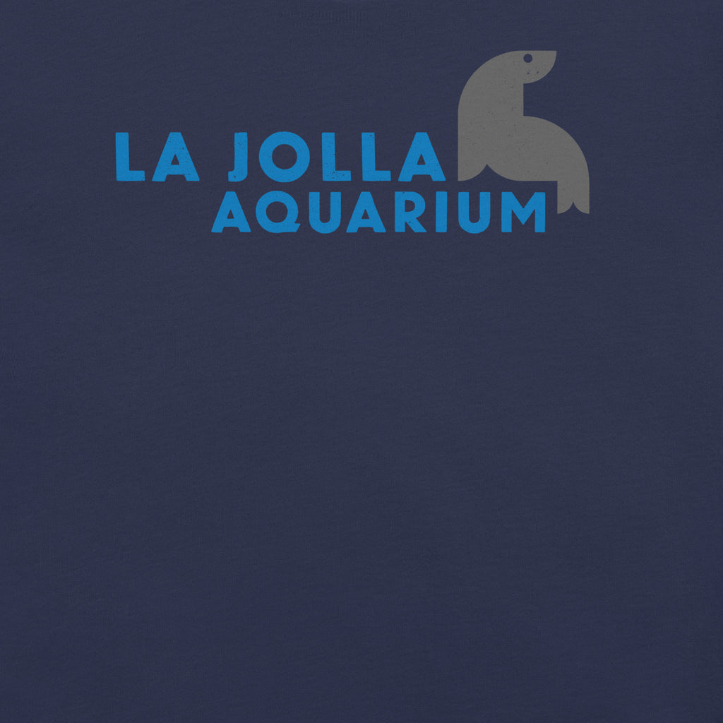 La Jolla Aquarium vintage graphic, printed on a SodaPop Cool t-shirt.