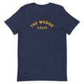 "The Wedge" in classic California surf lettering, printed on a SodaPop Cool t-shirt.