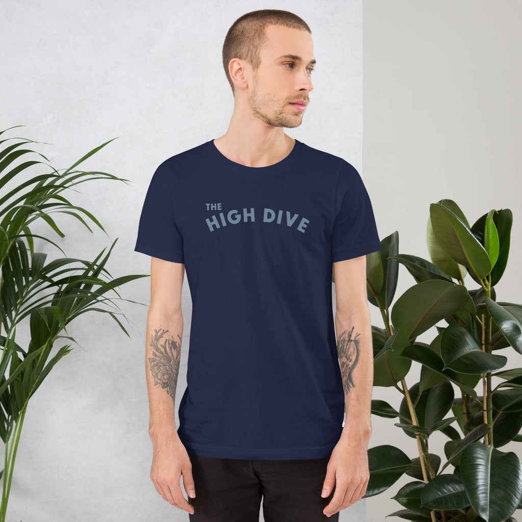 The High Dive vintage graphic, printed on a SodaPop Cool t-shirt.