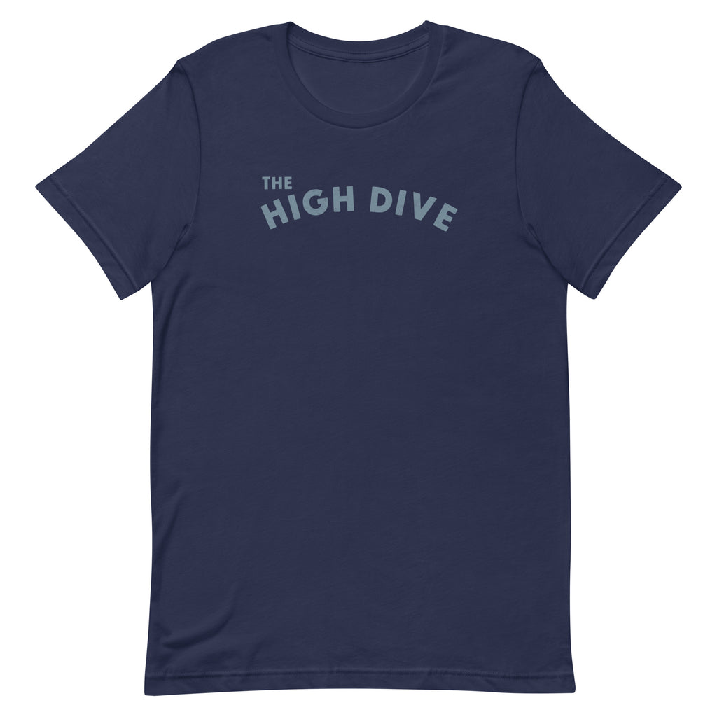 The High Dive vintage graphic, printed on a SodaPop Cool t-shirt.
