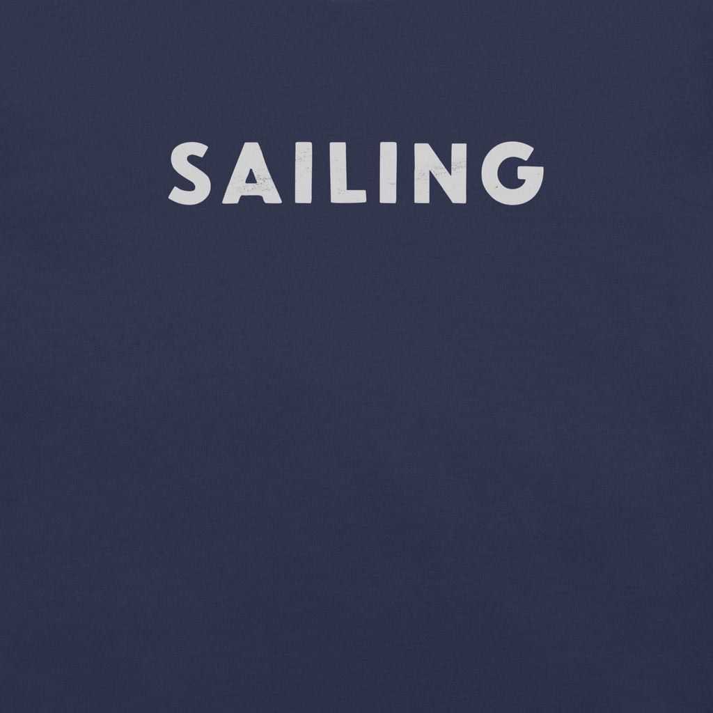 The word "Sailing" in clean vintage lettering, printed on a SodaPop Cool t-shirt.