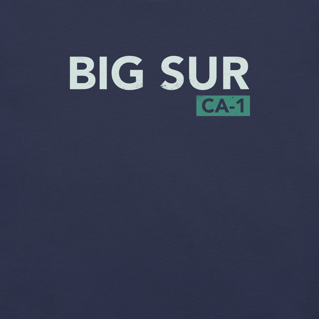 Big Sur CA-1 California vintage graphic, printed on a SodaPop Cool t-shirt.