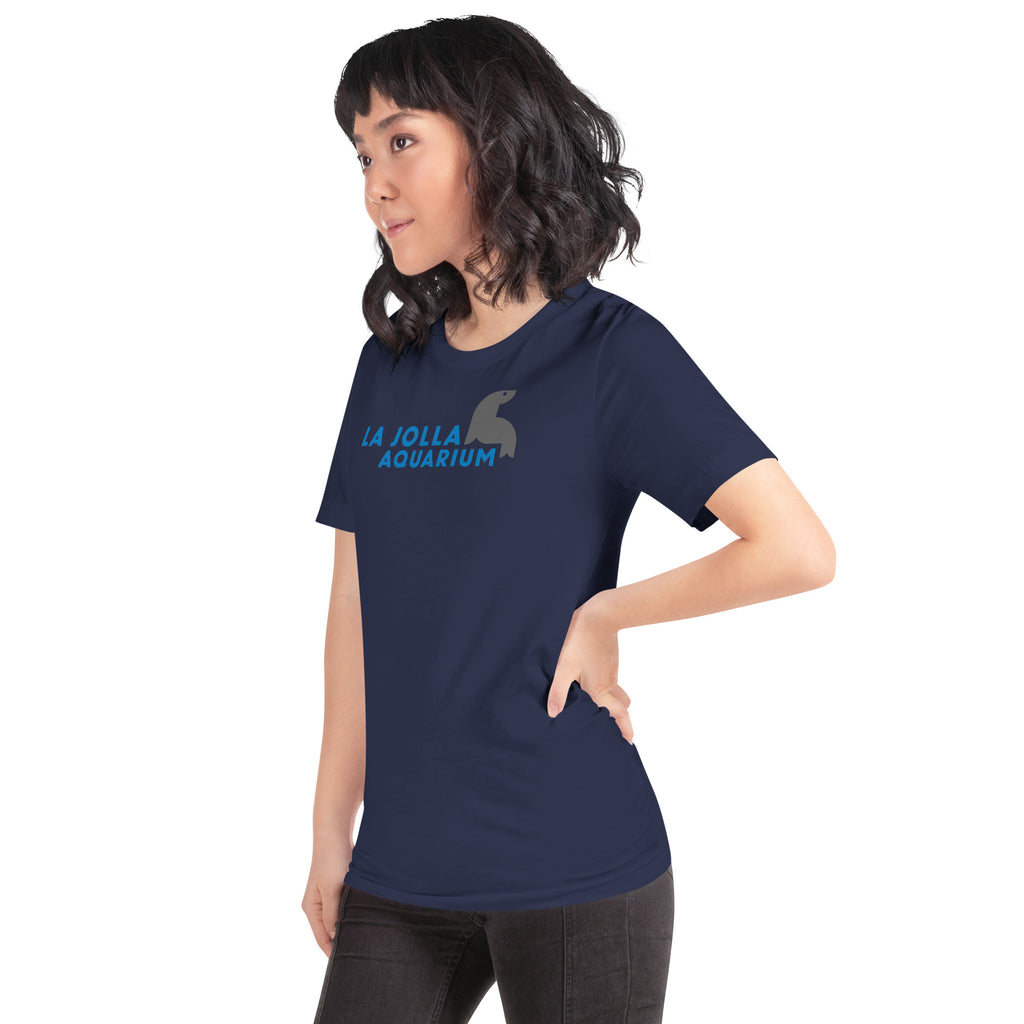 La Jolla Aquarium vintage graphic, printed on a SodaPop Cool t-shirt.