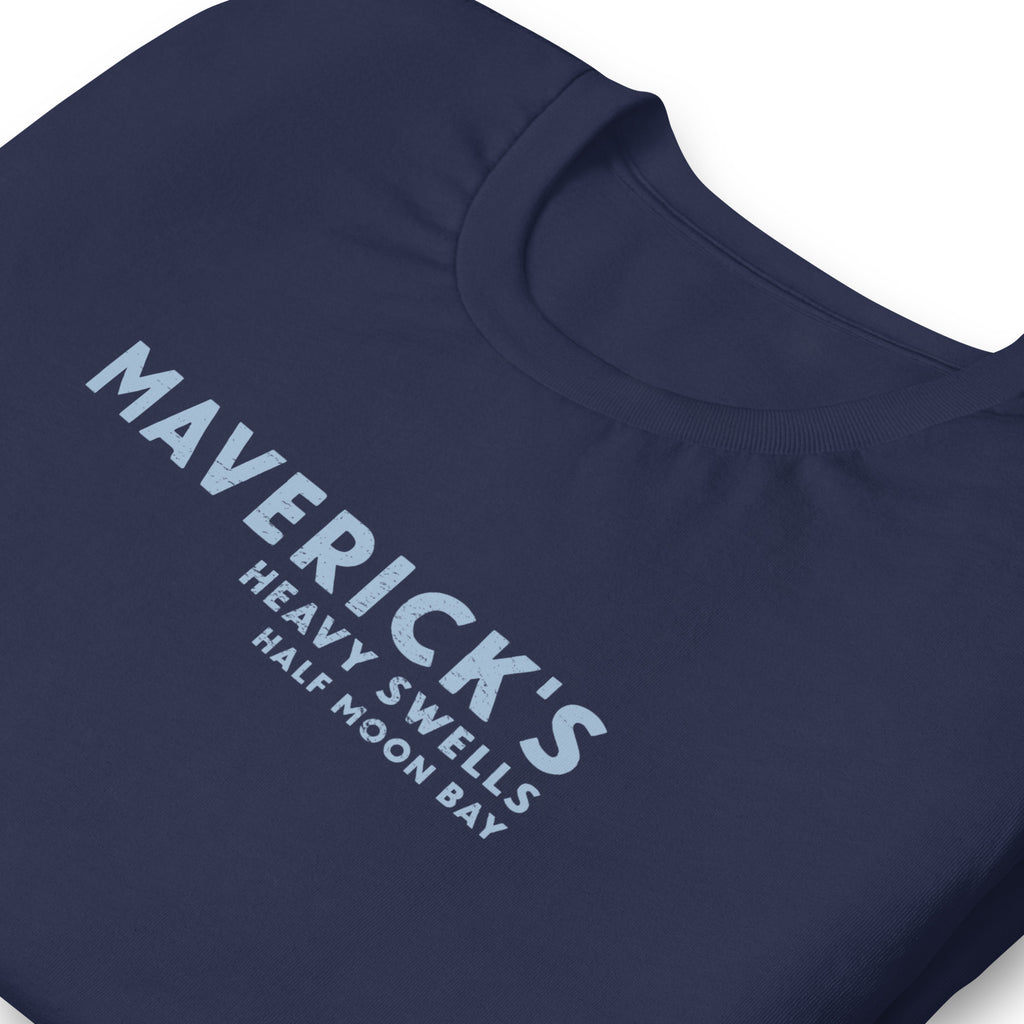 Maverick's Surfing California vintage graphic, printed on a SodaPop Cool t-shirt.