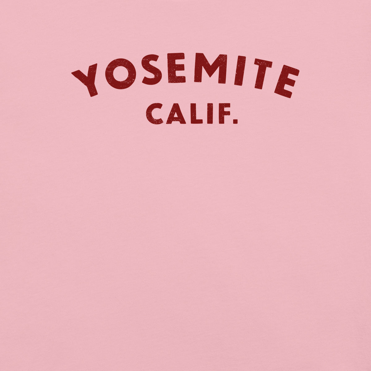 "Yosemite National Park" in vintage park-service lettering, printed on a SodaPop Cool t-shirt.