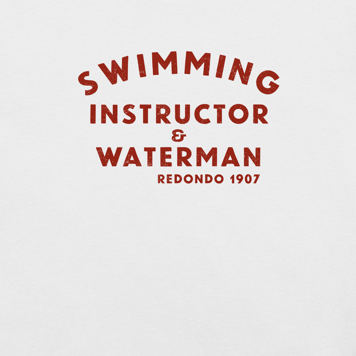 Swimming Instructor & Waterman California vintage graphic, printed on a SodaPop Cool t-shirt.