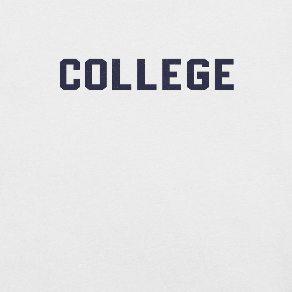 College vintage graphic, printed on a SodaPop Cool t-shirt.