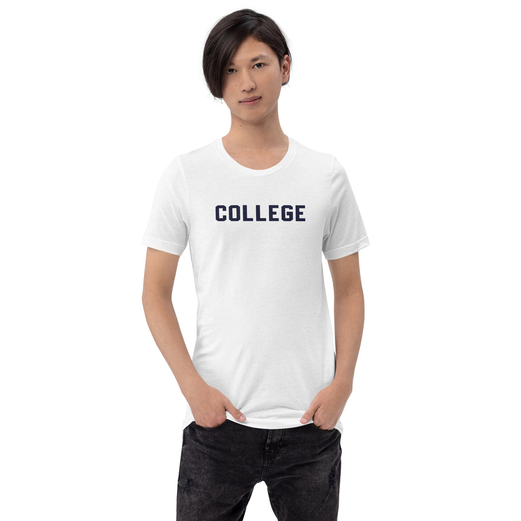 College vintage graphic, printed on a SodaPop Cool t-shirt.