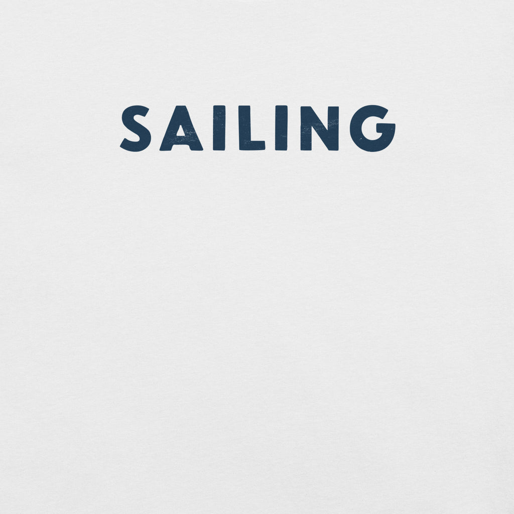 The word "Sailing" in clean vintage lettering, printed on a SodaPop Cool t-shirt.