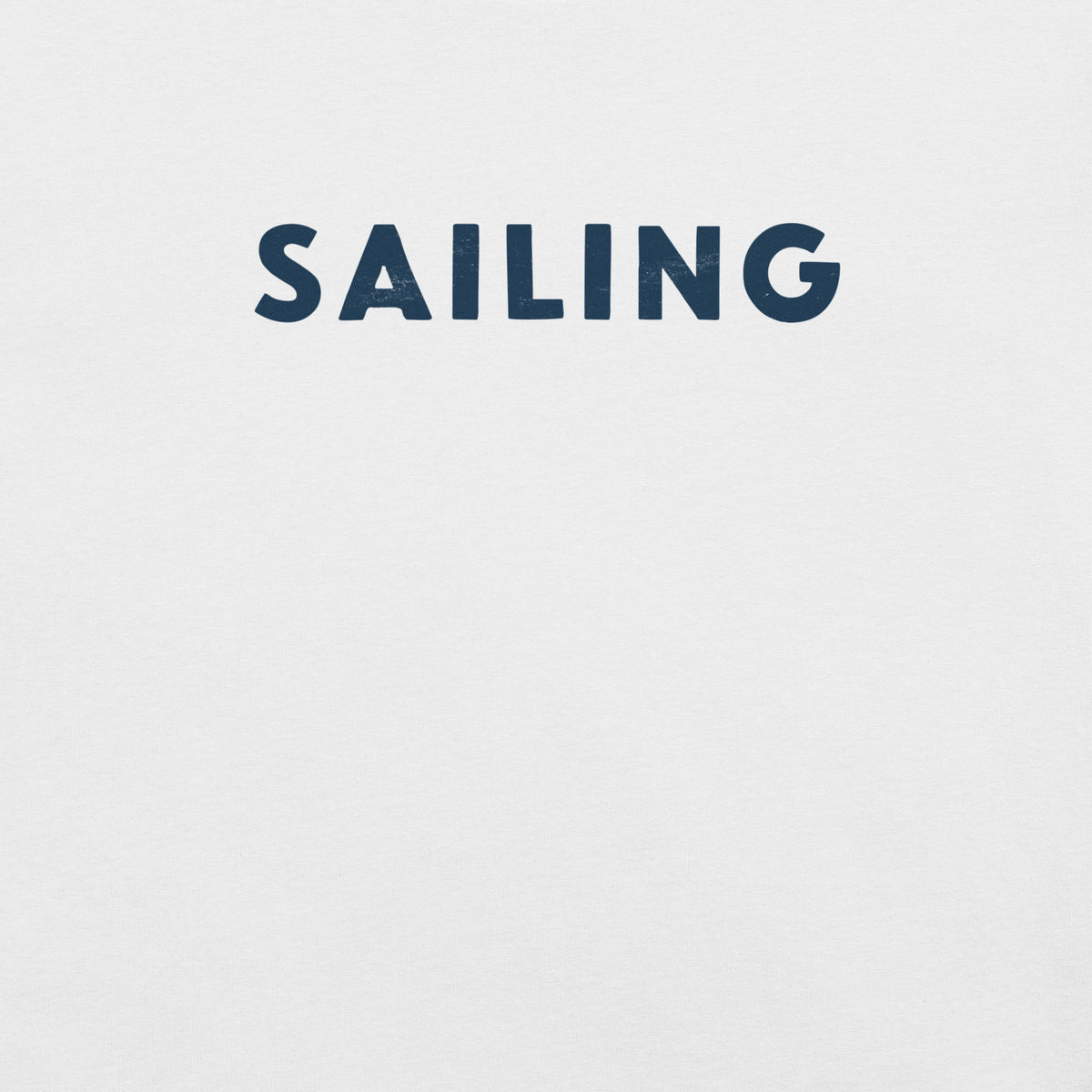 The word "Sailing" in clean vintage lettering, printed on a SodaPop Cool t-shirt.