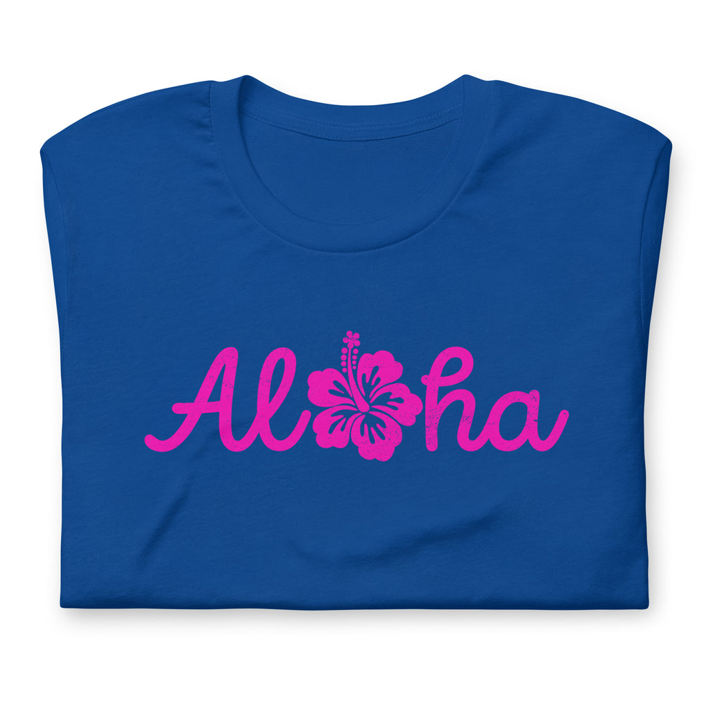 Aloha Hawaii Hibiscus Flower vintage graphic, printed on a SodaPop Cool t-shirt.