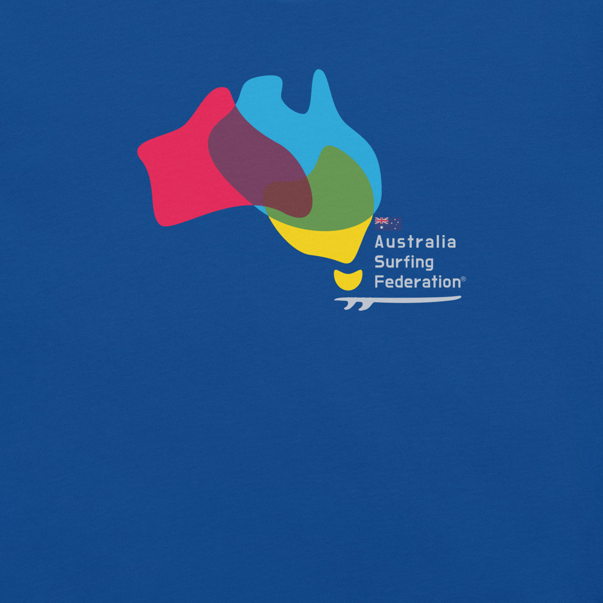 Australia Surfing Federation vintage graphic, printed on a SodaPop Cool t-shirt.