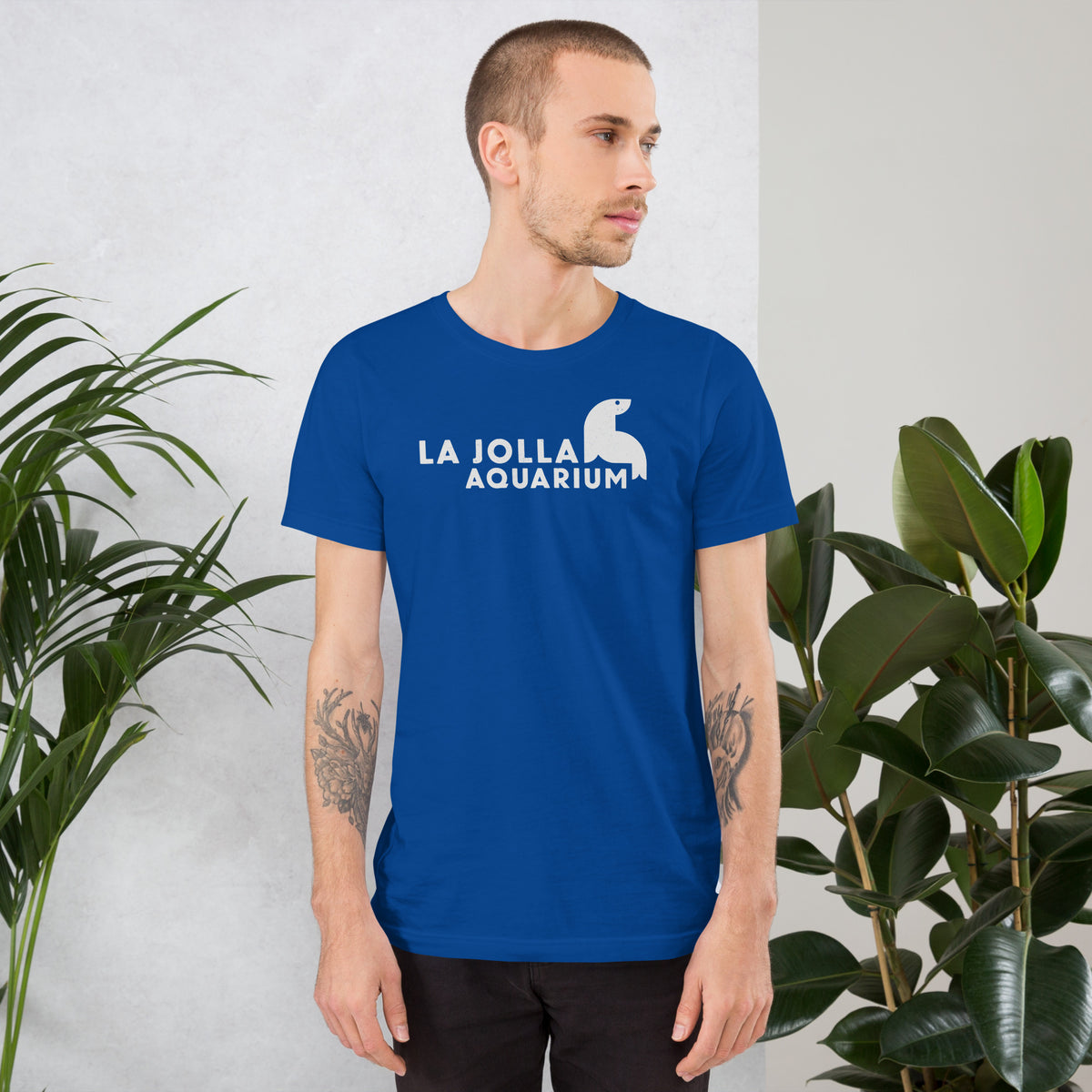 La Jolla Aquarium vintage graphic, printed on a SodaPop Cool t-shirt.